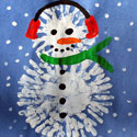 Bonhomme de neige avec peinture au doigt