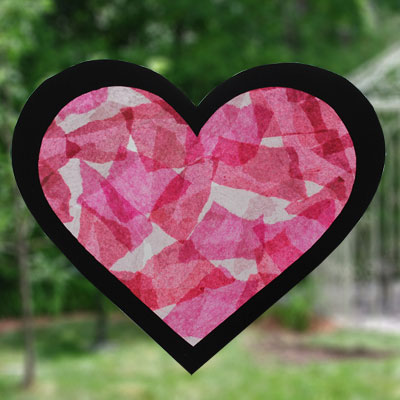 Vitrophanie Fête des Mères : Sticker Coeur Origami pour boutique